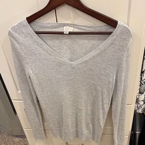 Soft Heather Gray V-Neck Sweater
